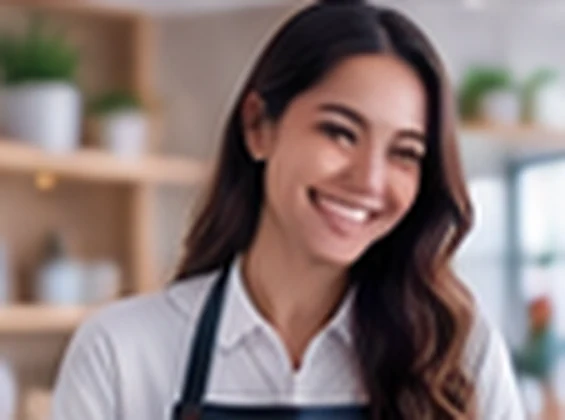 Imagen ilustrativa de una comerciante en su negocio